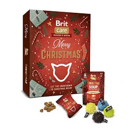 Адвент-календар для котів Brit Care Advent Calendar Christmas, асорті ласощів 22 шт., суп 1 шт., іграшка 1 шт.