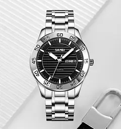 Наручний годинник Skmei 9293 Silver Black, 9293SIBK (18377) - мініатюра 8