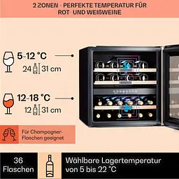 Винний холодильник вбудований Klarstein Vinsider 36 Quartz Edition (10038405) - мініатюра 3