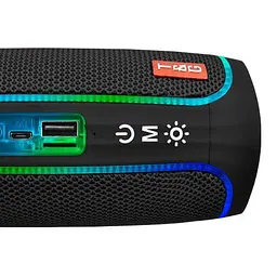 Портативна акумуляторна Bluetooth-колонка потужністю 10 Вт з підтримкою BT/USB/TF/FM, ремінцем та світловою анімацією, 16 см, TG 288, чорна - мініатюра 5
