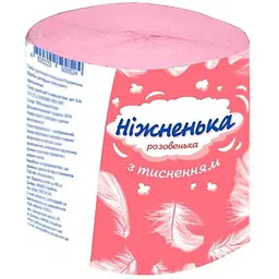 Туалетний папір НІЖНЕНЬКА 8шт 1шар рожевий з тисненням (8шт)