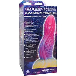 Фентезійний фалоімітатор Doc Johnson Vac-U-Lock x Fantasy Fuckers Dragons Tongue - мініатюра 5
