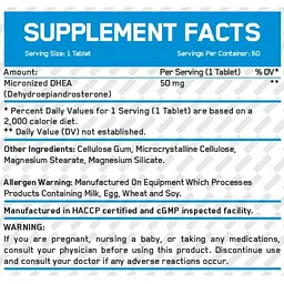 Стимулятор тестостерону Everbuild Nutrition DHEA 50 мг 60 таблеток - мініатюра 2