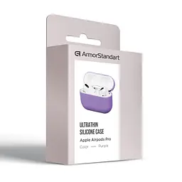 Силіконовий чохол для навушників Apple AirPods Pro, Ultrathin Silicone Case, фіолетовий, захисний чохол, ультратонкий і легкий, захист від подряпин і пилу, м"який силікон, ArmorStandart (ARM55958) - мініатюра 3