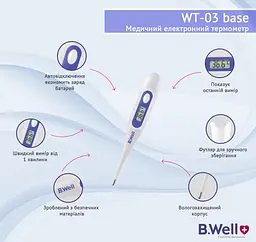 Медичний електронний термометр B.Well WT-03 base (WT-03 base) - мініатюра 5