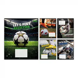 Набір зошитів 1 Вересня Let's Play Football коса лінія 12 аркушів 25 шт 768749