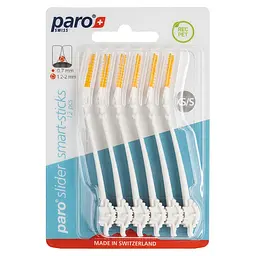 Змінні міжзубні щітки Paro slider для очищення міжзубних проміжків, брекетів, імплантів, коронок XS/S Ø 1.2 - 2 мм, 12 шт