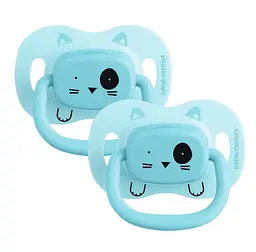 Пустушка силіконова Bebe Confort Reversible Soothers Minimalistic Animals, симетрична, 0-6 міс., 2 шт., синя (3104202010) - мініатюра 2