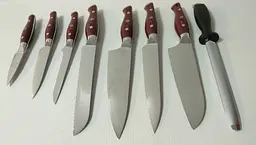 Набір ножів із дамаської сталі Damascus DK-FK 1000 VG-10 сталь 67 шарів 9 предметів - мініатюра 5