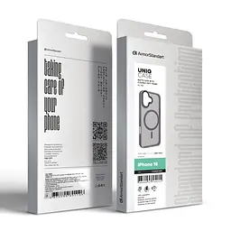 Чехол для Apple iPhone 16, Uniq MagCase, серый, противоударный, панель-накладка с MagSafe, ударопрочный TPU+PC, с магнитом MagSafe, поддержка полноценной беспроводной зарядки, ArmorStandart (ARM79496) - мініатюра 6