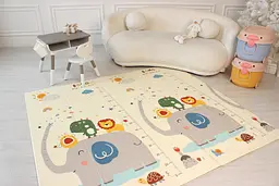 Розвиваючий двосторонній складний килимок Poppet Казкове слоненя та Клітинки-цікавинки 200х180x1 см (PP040-200) - мініатюра 6
