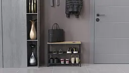 Банкетка універсальна Ferrum-decor Слайм 45x63x26 чорний ДСП Дуб Сонома 16мм (FRD-104072) - мініатюра 6