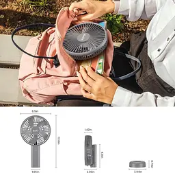Портативний вентилятор HandFan 6" 4000 мАч з батарейним живленням - мініатюра 5