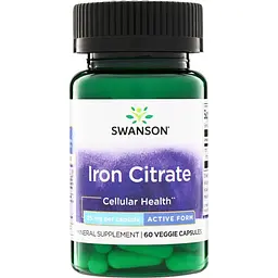 Залізо у формі цитрату Swanson Iron Citrate 25 mg 60 вегакапсул