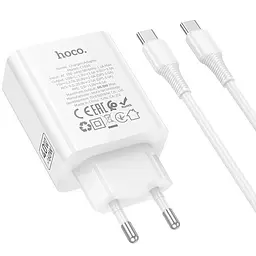 МЗП Hoco C162A Source PD40W (1USB-C) + кабель Type-C to Type-C White - мініатюра 4
