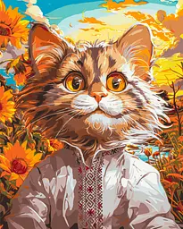 Картина за номерами Котик у вишиванці. Український сюжет 40x50 см Origami LW 30070