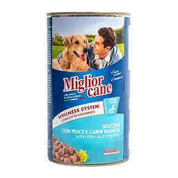 Корм вологий Migliorcane для собак з рибою та птицею 1,250 кг