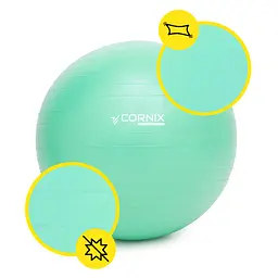 М'яч для фітнесу (фітбол) Cornix 65 см Anti-Burst Mint XR-0363 - мініатюра 8