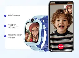 Дитячий смарт годинник Lemfo DH15 з 4G сім картою, прослуховуванням, подвійною камерою, GPS трекером, кнопкою SOS і відеодзвінком Розумний наручний для дітей Рожевий - мініатюра 12