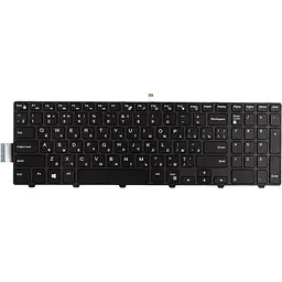 Клавіатура для ноутбука DELL Inspiron 15 3000 чорна, чорний фрейм, підсвітка