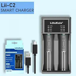 Зарядний пристрій для акумуляторів LiitoKala Lii-C2 для Li-Ion Ni-Mh/Ni-Cd АКБ LED 2 канала - мініатюра 2