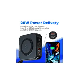Батарея універсальна Energizer Magnetic Wireless 10000mAh 20W PD, AC зарядка, QI/15W, built-in USB-C (QM10001AC) - мініатюра 11