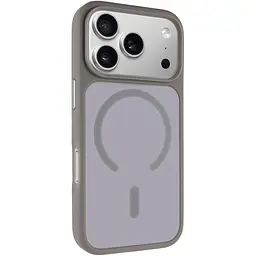 TPU+PC чохол Metal Buttons with MagSafe для Apple iPhone 17 Pro (6.3") Сірий / Grey