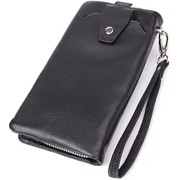 Жіночий шкіряний гаманець-клатч із відділенням під телефон ST Leather 23101 чорний - мініатюра 2