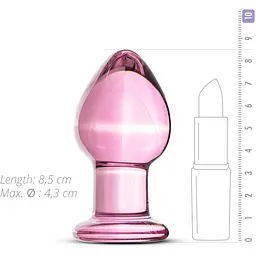 Рожева анальна пробка зі скла Gildo Pink Glass ButtPlug - мініатюра 3