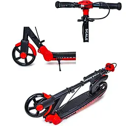 Самокат Scale Sports 51х12х82-97 см Чорно-червоний 000231402 - мініатюра 2