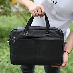Сумка портфель чоловіча шкіряна чорна для ноутбука та документів (TD-92941) - мініатюра 5