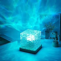 Настільний світильник RGB з проекцією хвилі · Світлодіодний USB нічник Ефект Води з пультом ДУ