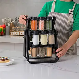Карусель для спецій 360° Spice Rack на 18 баночок · Кухонний органайзер – спецівниця на підставці, що обертається. - мініатюра 3