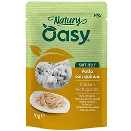 Вологий корм Oasy Cat Wet Natury для дорослих котів курка з кіноа 70 г