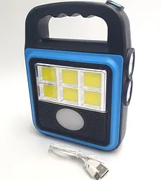 Акумуляторний LED ліхтар прожектор із сонячною панеллю та бокова COB лампа USB вихід HiShin HS-8020D - мініатюра 1