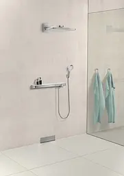Верхній душ Hansgrohe Rainmaker Select 460 1jet з тримачем Black/Chrome 24003600, Чорний - мініатюра 3