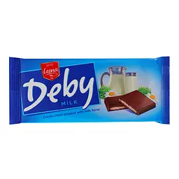 Уцінка. Какао-плитка Leona з молочною начинкою Deby 90 г