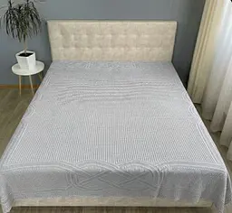 Натуральне муслінове простирадло 200x230 см - дихаюча м'яка бавовняна простинь сірий