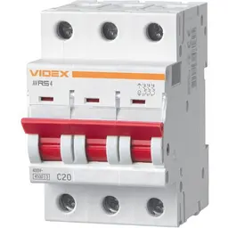 Автоматичний вимикач RS4 3п 20А С 4,5кА Videx Resist (VF-RS4-AV3C20)