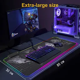 Ігрова поверхня з RGB підсвіткою FeelTouch 800 x 300 мм Black - мініатюра 5