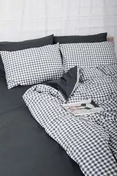 Комплект постільної білизни Moon&Star King Size 220x240 см наволочки 4х50х70 см Gray Square Ranforce Elite - мініатюра 5