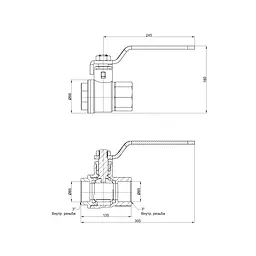 Кран кульовий SD Plus 3" ВР для води (важіль) SD600W76 - мініатюра 2