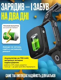 Дитячий смарт годинник D38 з SIM картою, GPS, прослуховуванням, відеодзвінком,  4G  Play Market, Операційна система Android OS чорний - мініатюра 6
