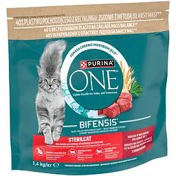 Сухий корм Purina One Sterilcat комплекс Bifensis з яловичиною для дорослих стерилізованих котів 1.4 кг - мініатюра 2