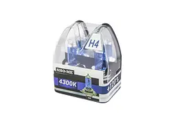 Комплект галогенових ламп Sho-Me H4 4300K +120 (2 шт) - мініатюра 3