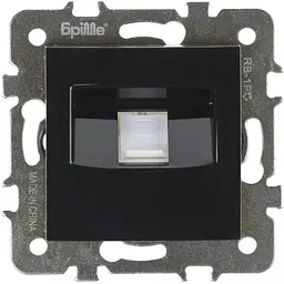 Розетка комп'ютерна Brille чорна RB-1PC (42-023)