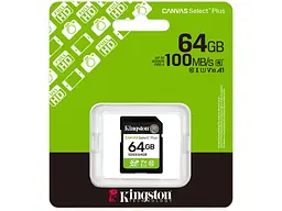 Карта пам'яті Kingston Canvas Select Plus SDXC Class 10 UHS-I U1 64 GB (SDS3/64GB) - мініатюра 3