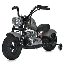 Дитячий електромотоцикл Bambi 36V 350W/MP3/надувні колеса до 80 кг Сірий (DE-169-E-475)