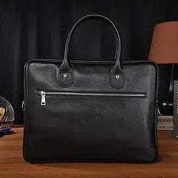 Шкіряна чоловіча сумка-портфель для ноутбука Tiding Bag M364A чорна - мініатюра 8