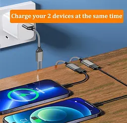 Переходник USB-C на 2 USB-A для зарядки и передачи данных - миниатюра 2